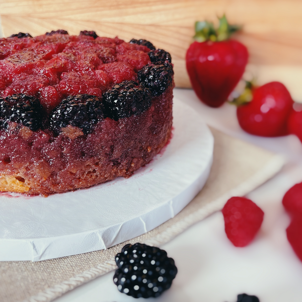Vegan Berry Vanilla Layer Cake - Crumbs & Caramel